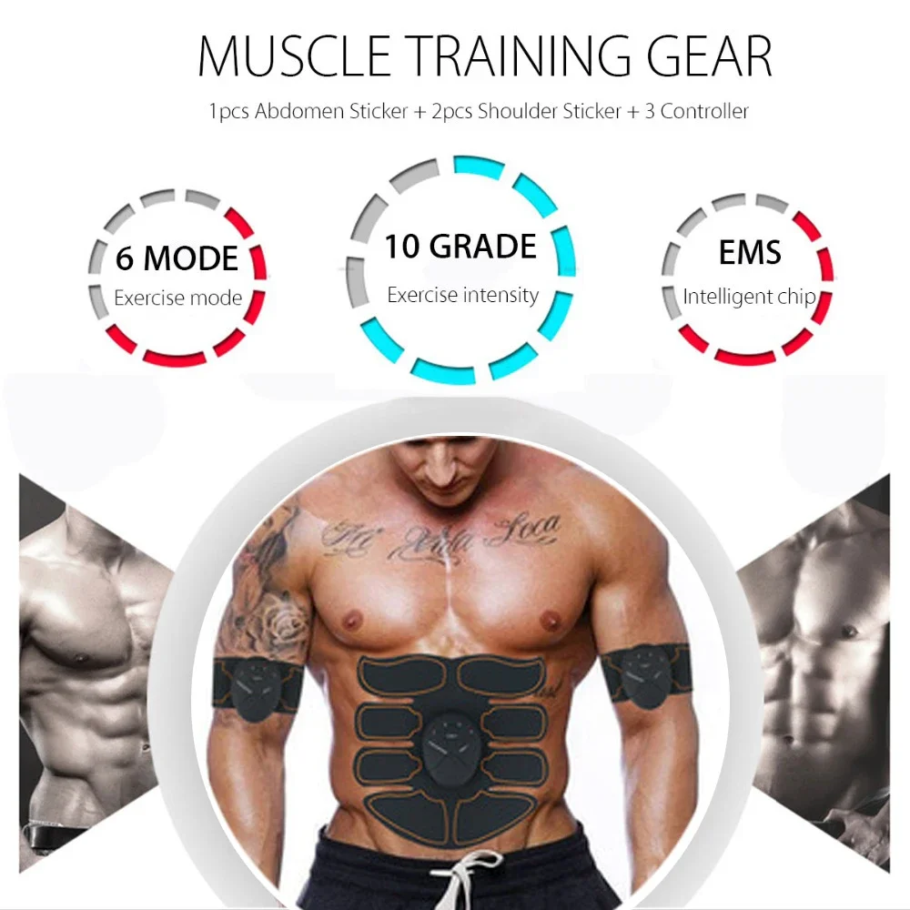 Muscle Stimulator EMS Smart Hip Trainer Wireless Buttock Abdomen Pad Arm Leg Toner Fitness Body Shaper Unisex Workout Equiment