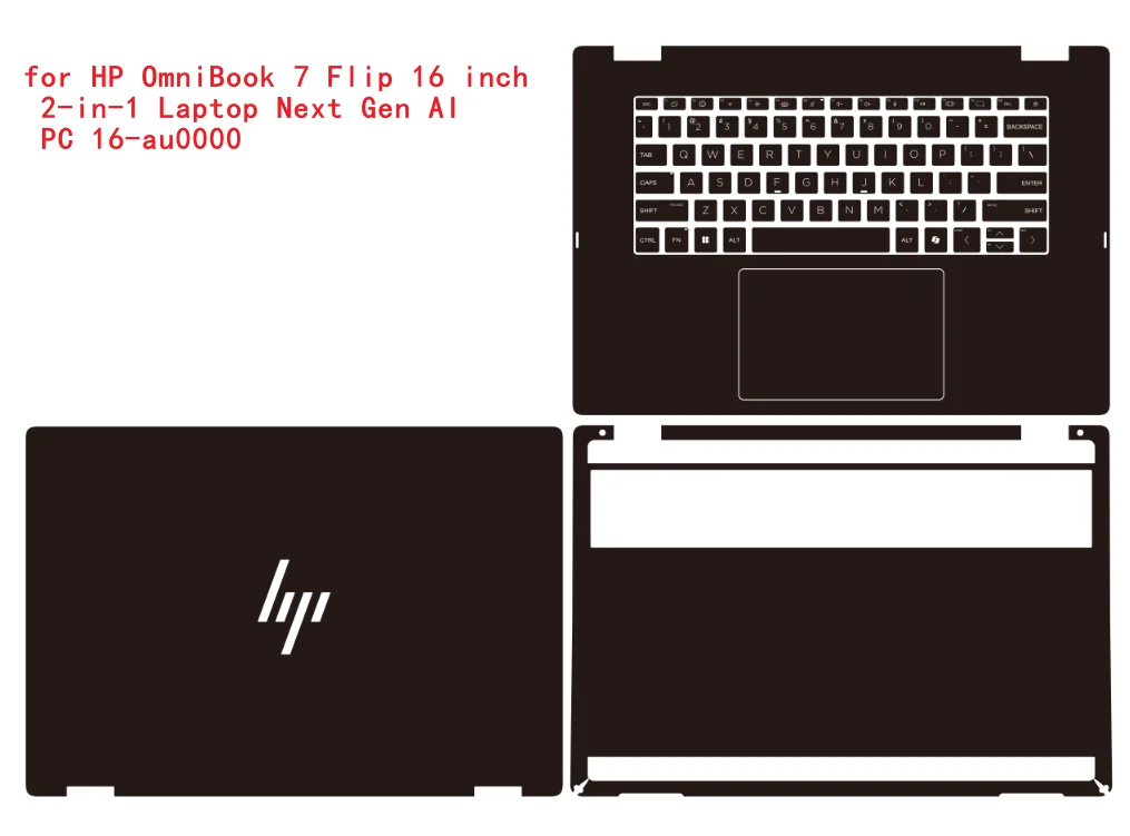 Full Body Laptop Vinyl Decal Cover Sticker Skin Protector For HP OmniBook 7 Flip 16 inch 2-in-1 Laptop Next Gen AI PC 16-au0000