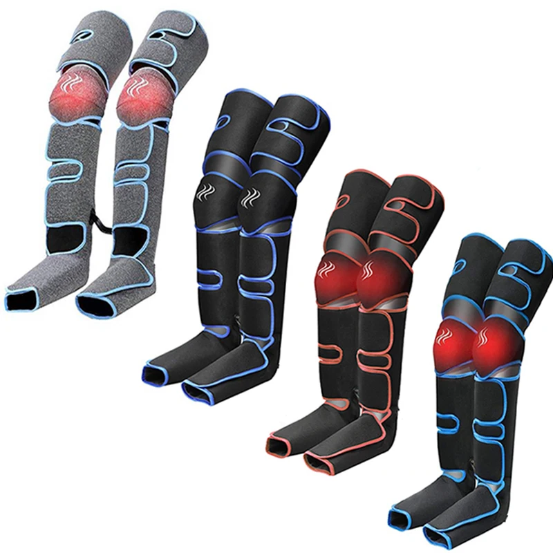 

Leg Massager Air Compression for Circulation Calf Feet Thigh Muscle Sequential Boots Device with Handheld Controller Knee Heat