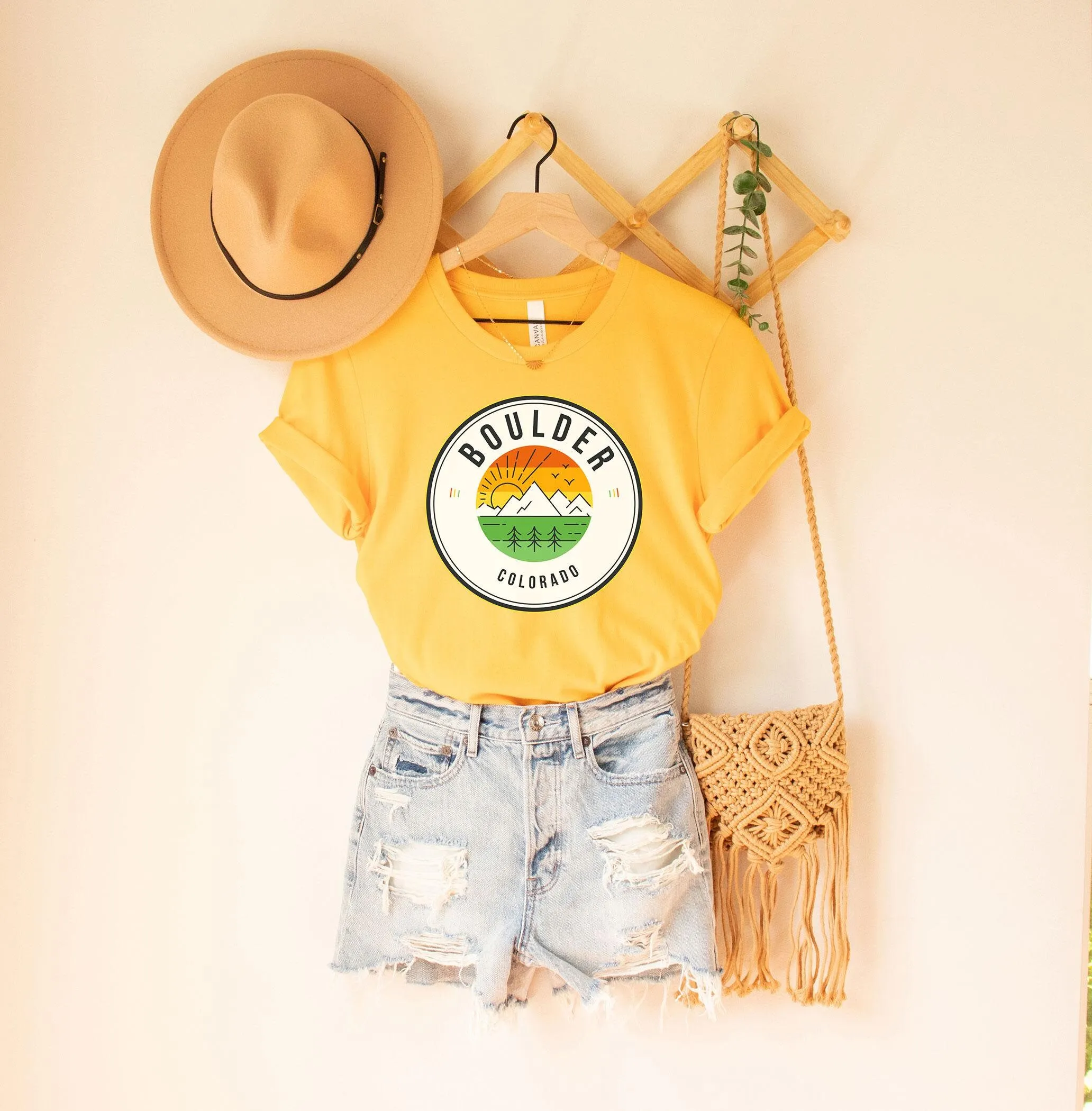 

Boulder T Shirt Colorado Retro tee Mountain