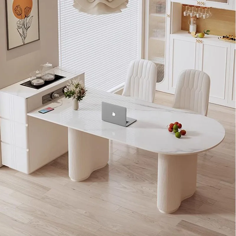 

Modern Kitchen Table Sliding Dining Restaurant Tables Round Dinning Portable Foldable Mini Furniture Mesa Luxury Mid Century