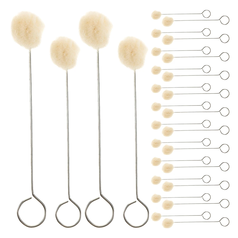 

60pcs Wool Ball Cleaning Brush Dye Dauber Applicator Tool Crafting Tools Soft Wool Balls For Shoe Edging Die