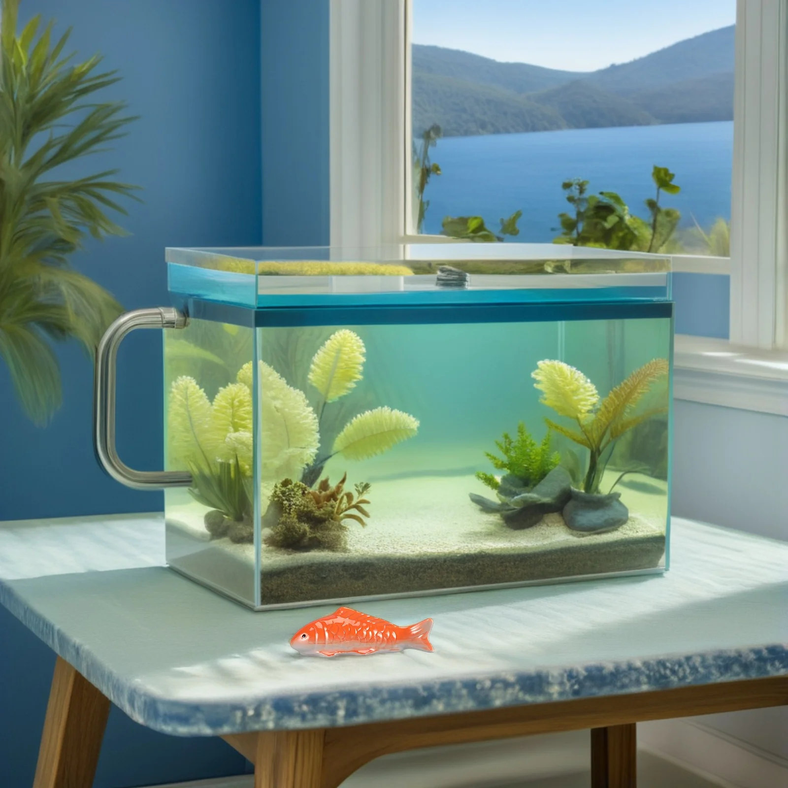 

3Pcs Handcrafted Ceramic Floating Fish for Aquarium Garden Pond Red and Spotted Koi with Frog on Leaf Aquatic Decoration