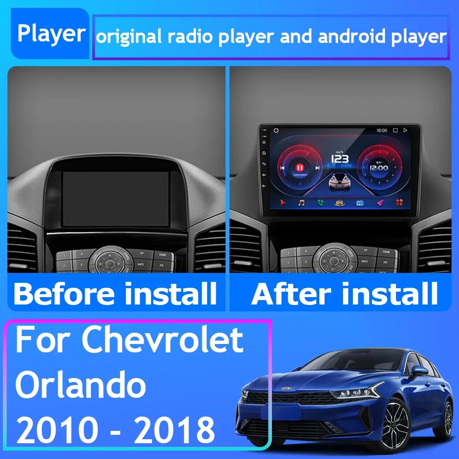 

For Chevrolet Orlando 2010 - 2018 Car Radio Carplay GPS Navigation Android Auto Screen Stereo Bluetooth 5G Wifi No 2din