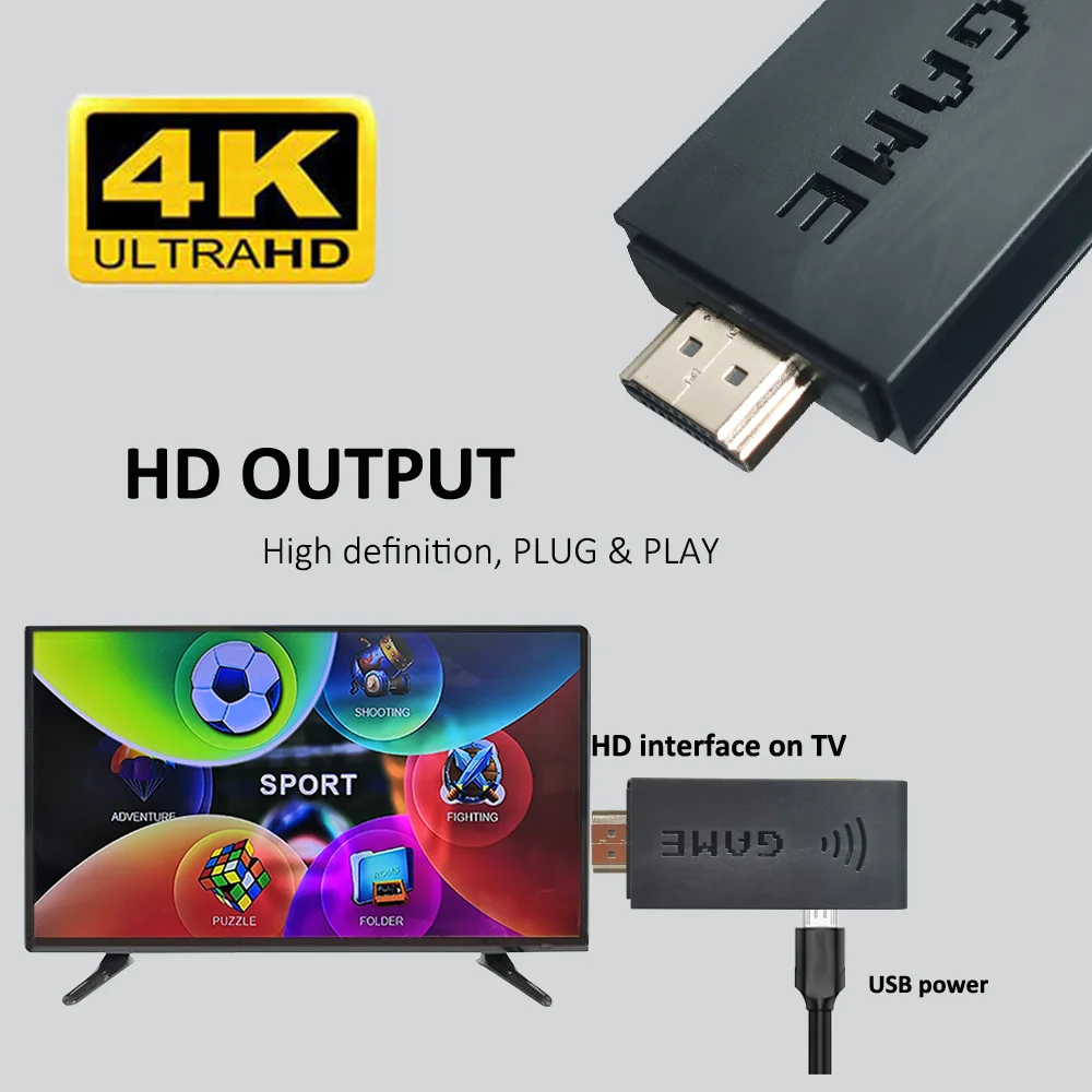 عصا لعبة اتش دي 4K لسيجا جينيسيس 16 بت HDMI-متوافق مع وحدة تحكم لاسلكية وحدة تحكم صغيرة مع 688 ألعاب ريترو لمحرك ميجا