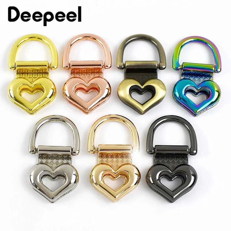 2/4/10Pcs Deepeel 19mm Heart Bag Side Clip Buckle Metal O D Ring Connector Clasp Strap Handle Clips Hook DIY Part Accessories