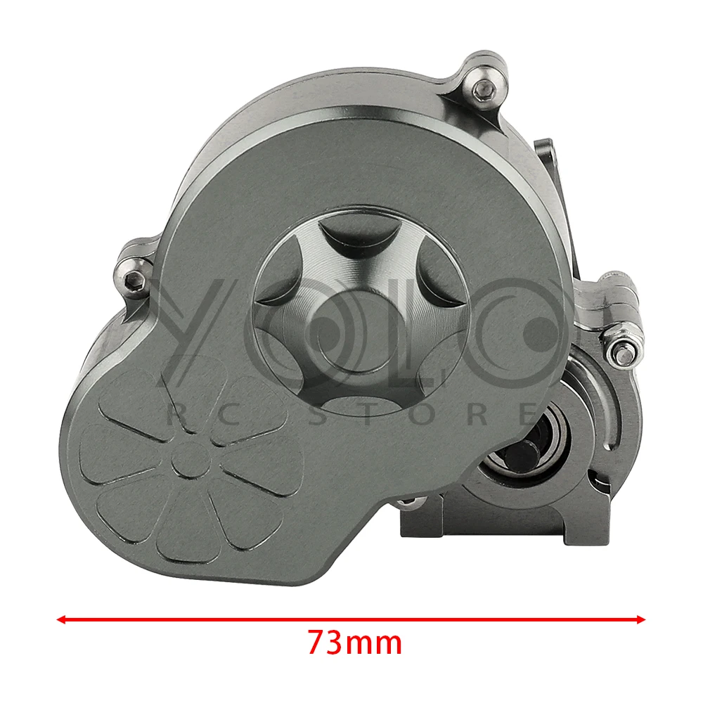 ชิ้นส่วนอัปเกรดรถตีนตะขาบบังคับวิทยุ1/10กล่องเกียร์ตัดโลหะ CNC พร้อมเกียร์สำหรับ AX10 SCX10ตามแนวแกน