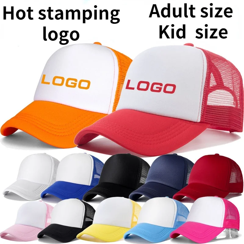 

40 Colors Factory Price! Free Custom Logo Baseball Cap Trucker Hat 100% Polyester Hats Blank Mesh Cap Men Women Gorras