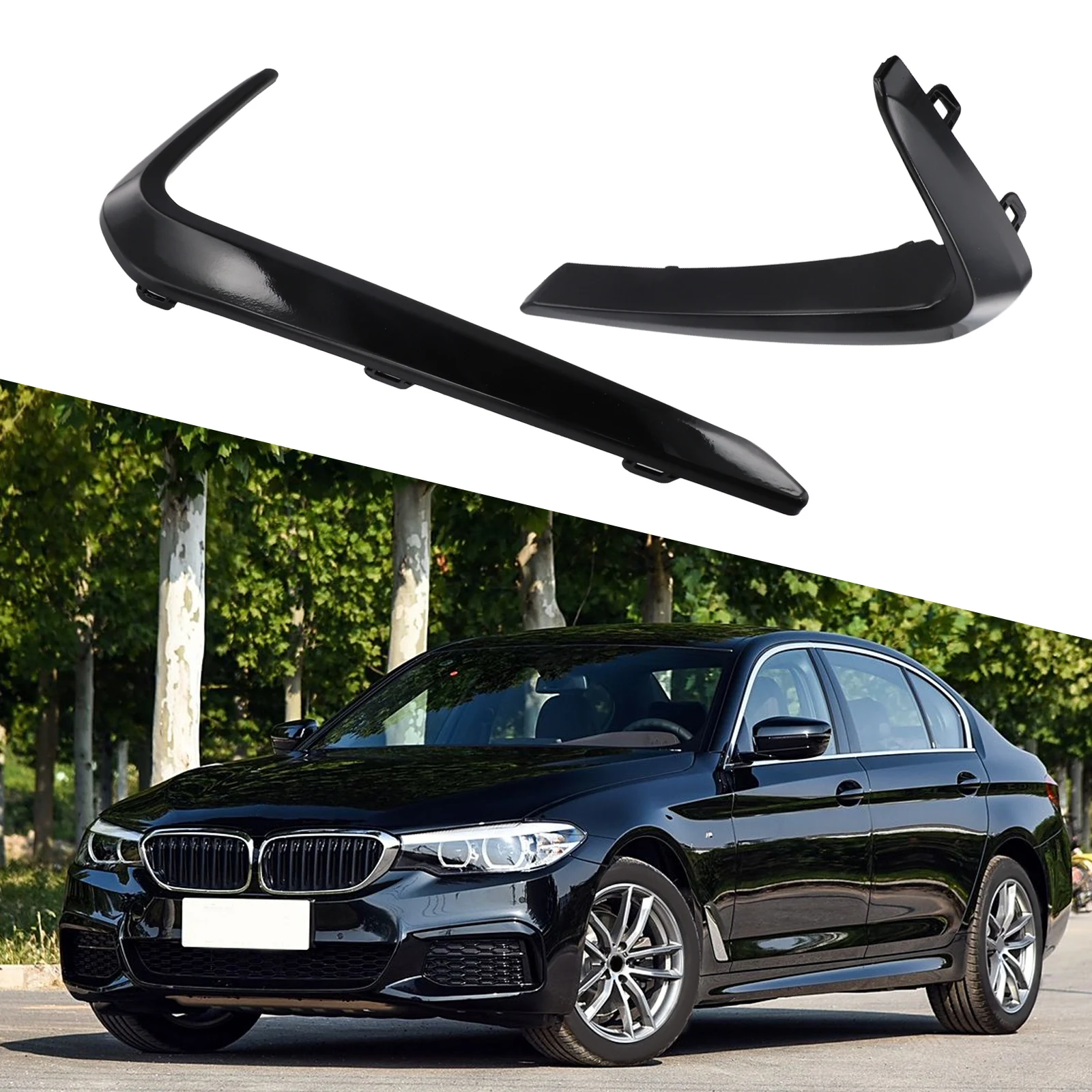 

2 шт. передний бампер автомобиля, противотуманная фара, накладка на веко для BMW 5 серии G30 для M-Sport 2016-2020 51118070541-левый, 51118070542-правый