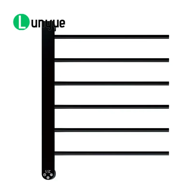 Heated Towel Rack Rotating Rail Folding Bathroom Warmer Electric Heating Hanger for Home Hotel Space Saving Modern Design