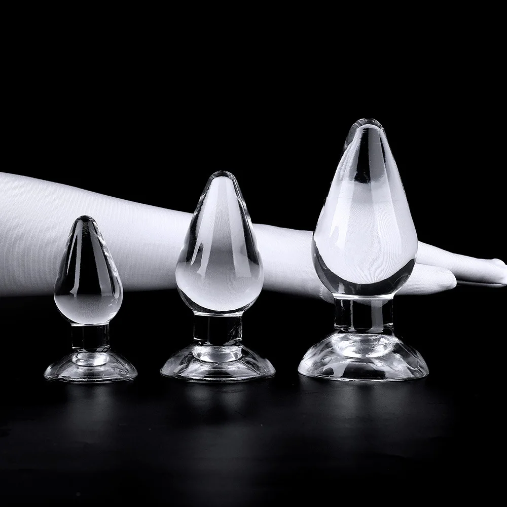 SM tapón de glúteos de cristal transparente y realista, consoladores transparentes, tapón Anal, juguete sexual, cuenta Anal suave, juguetes de tapón de glúteos grandes