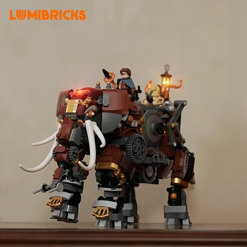 Lumibricks Mechanical Elephant Assembling Building Blocks Steampunk World Series Model Desktop Ornaments Children's Holiday Gift