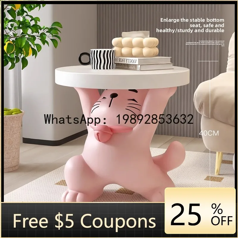 

Z4 Cartoon Creative Lucky Cat Living Room Floor Ornament Sofa Side Small Coffee Table Tray Storage Table Decoration