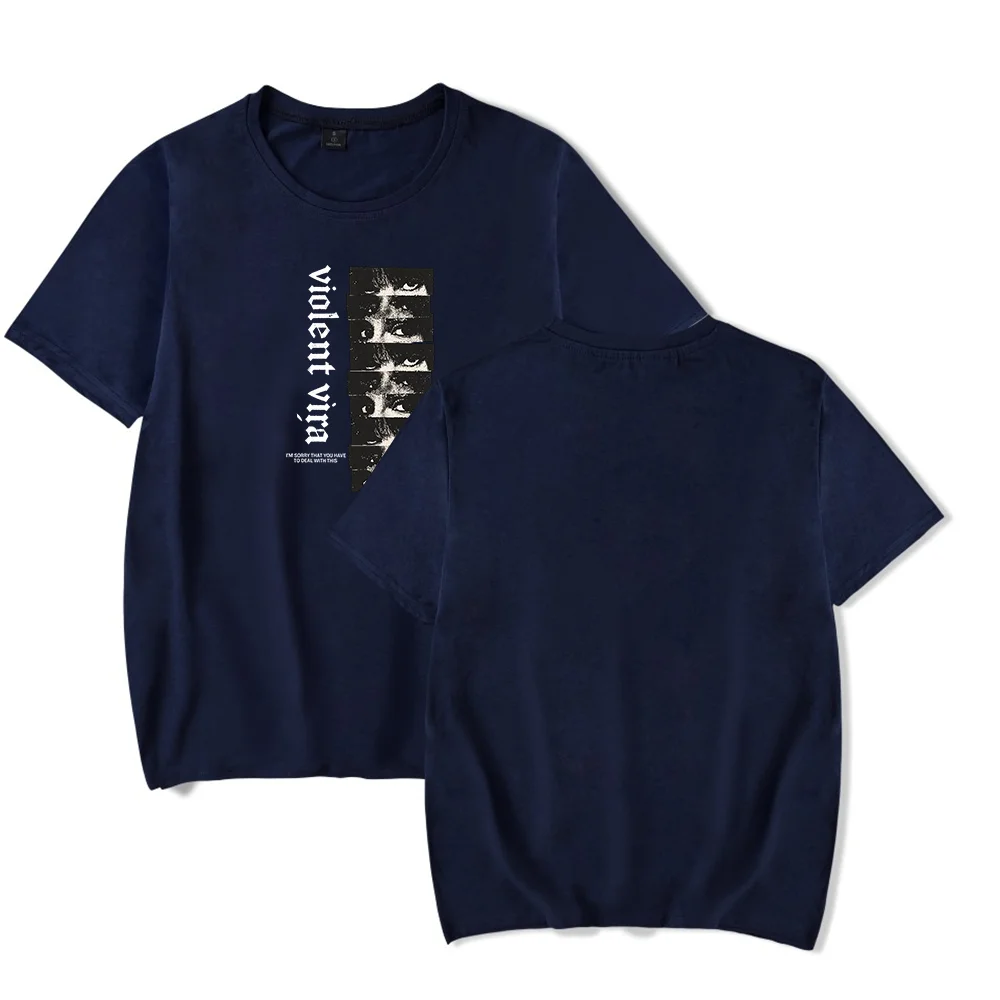 Violent Vira Tshirt False Reaction Eyes Merch Crewneck Short Sleeve Men Women Tee Tops Casual