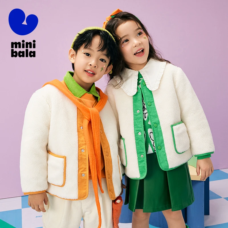 

Детская двусторонняя куртка Mini Bala из искусственного флиса из шерпы, двухсторонняя повседневная верхняя одежда