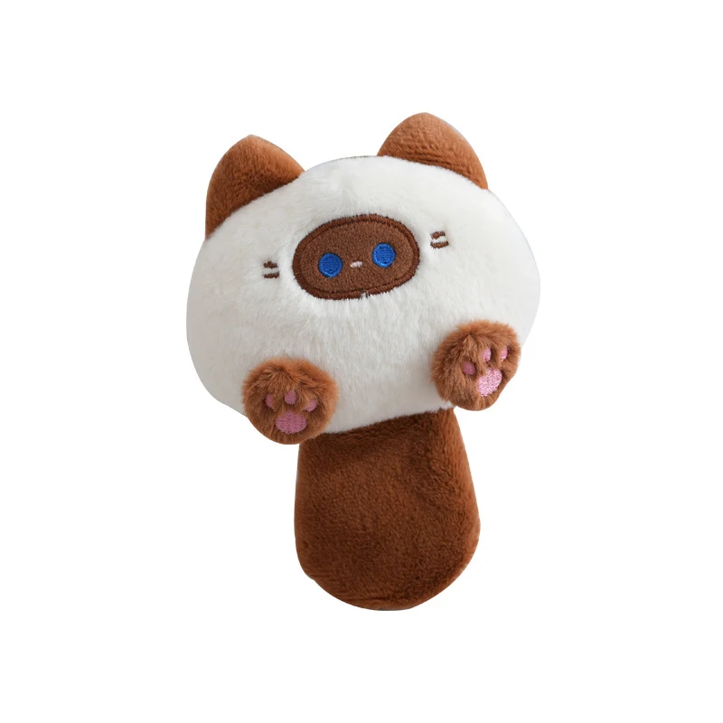 Kawaii Squeaking Small Cat Plush Keyring Cartoon Cute Soft Stuffed Doll Keychain Bag Pendant Charms For Kids Christmas Gifts