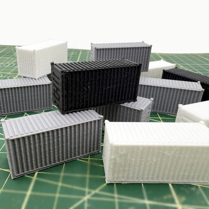 2/10 szt. model kontenera w skali N, kontener transportowy ładunku 20T, model plastikowy do druku 3D, kontener w skali 1/160 do modelu kolejowego