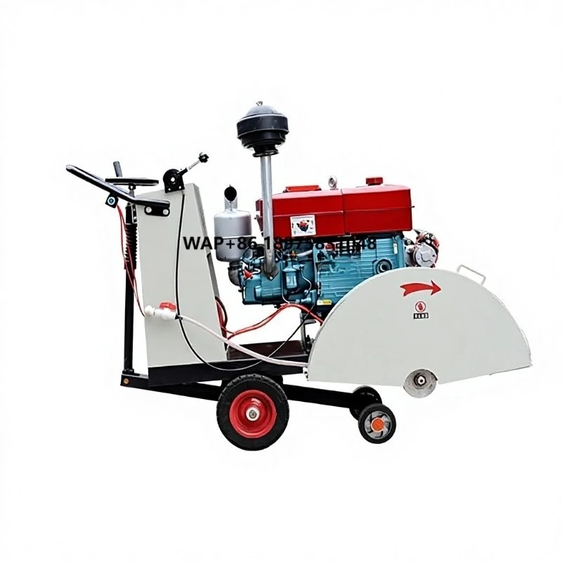 

Diesel-powered concrete pavement cutter with a cutting capacity of 18 centimeters, automatic engraving and grooving, short turni
