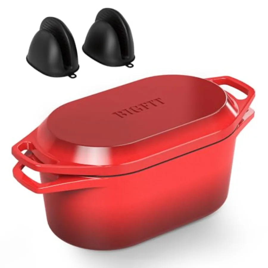 

Чугунная форма для выпечки хлеба Dutch Oven 3.4QT с крышкой, овальная эмалированная форма для домашнего хлеба и хлеба на закваске