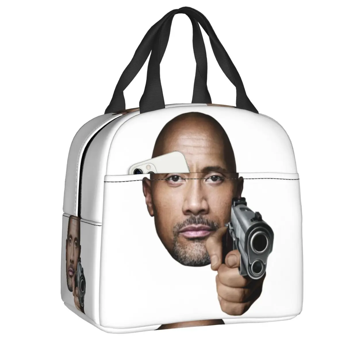 Custom Dwayne The Rock Johnson Meme Insulated Lunch Tote Bag for Women Resuable Cooler Thermal Bento Box Work School Travel