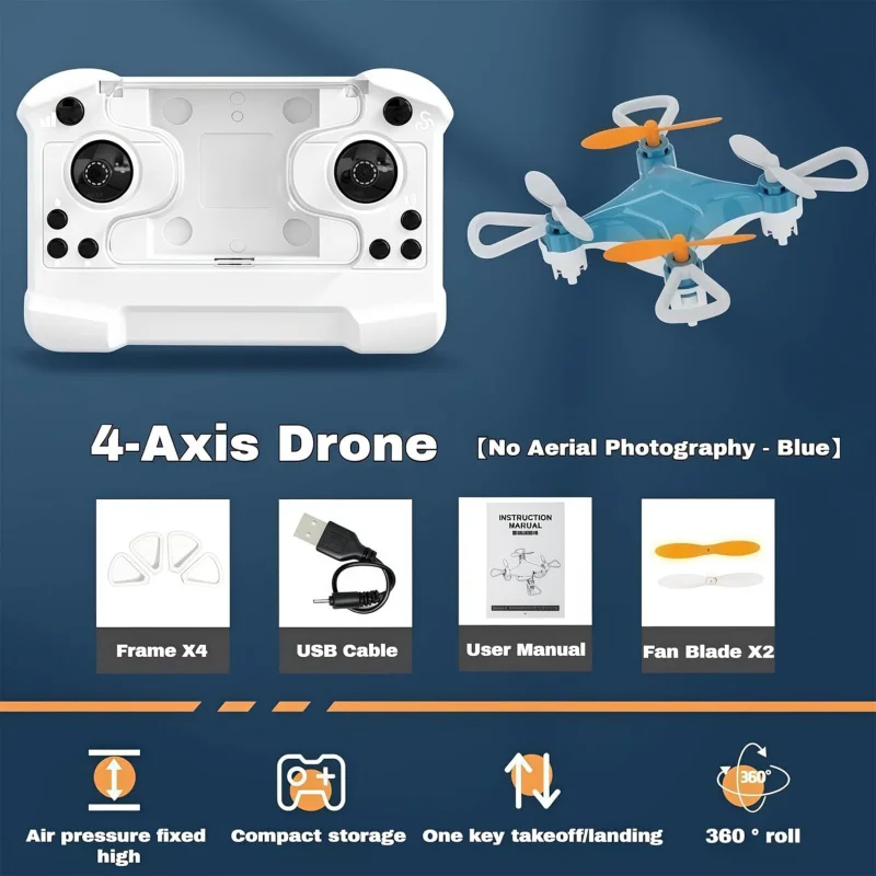 -Friendly Flyer, All-Ages Mini Drone with Easy Stunt Flights & 360 ° Tricks - Perfect Beginner-Friend