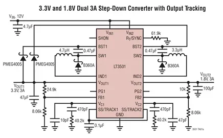 LT3501EFE LT3501 - Monolithic Dual Tracking 3A Step-Down Switching Regulator