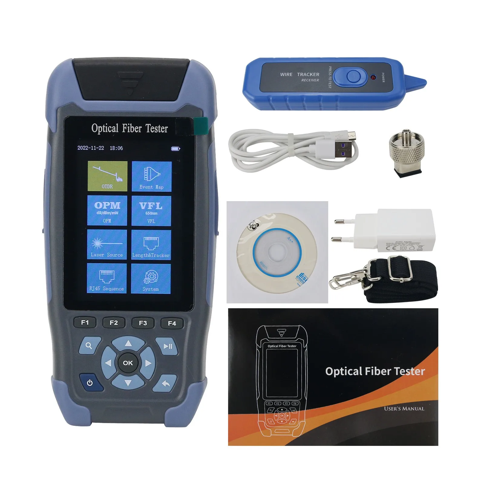 Optical Time Domain Reflectometer W/OTDR OPM LS VFL RJ45 Cable Order Flashlight 1310nm/1550nm