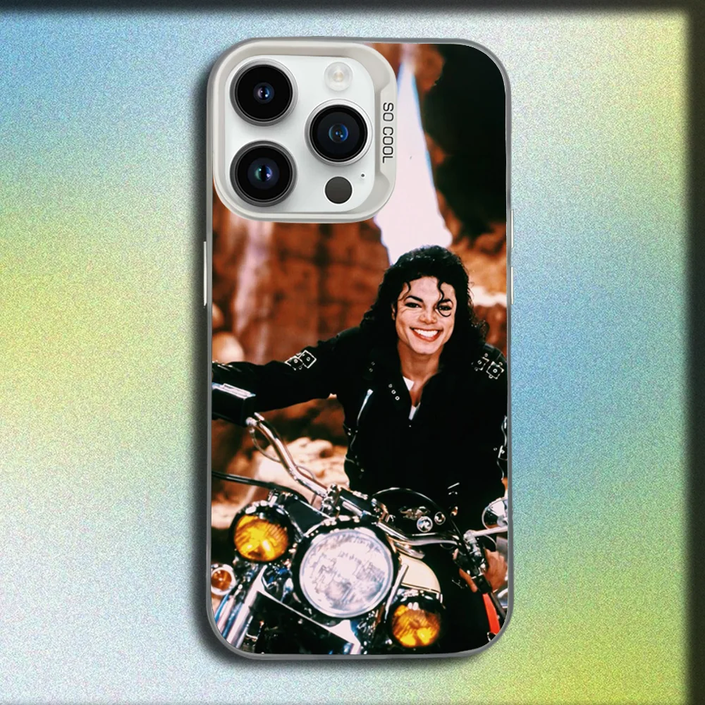 Casing Ponsel Penyanyi Michael J-Jackson untuk iPhone 16,15,14,13,12,11,Mini,Pro,SE,MAX Penutup Tahan Benturan Matte Putih