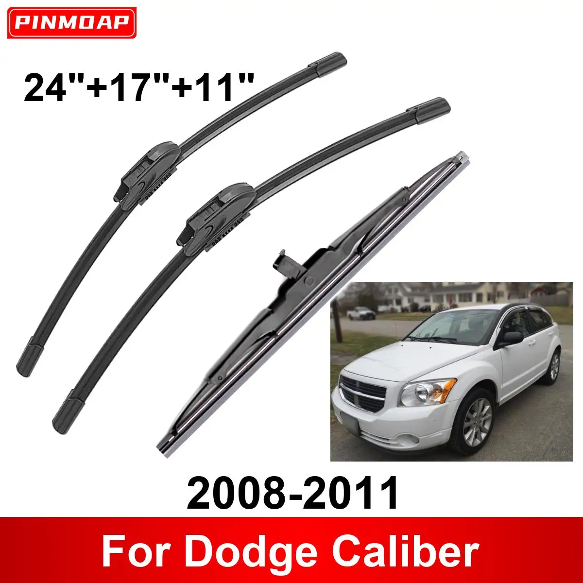 3 SZTUK Wycieraczki samochodowej do Dodge Caliber 2008-2011 Przednie tylne pióra wycieraczek Szczotki Obcinacz Akcesoria samochodowe 2008 2009 2010 2011