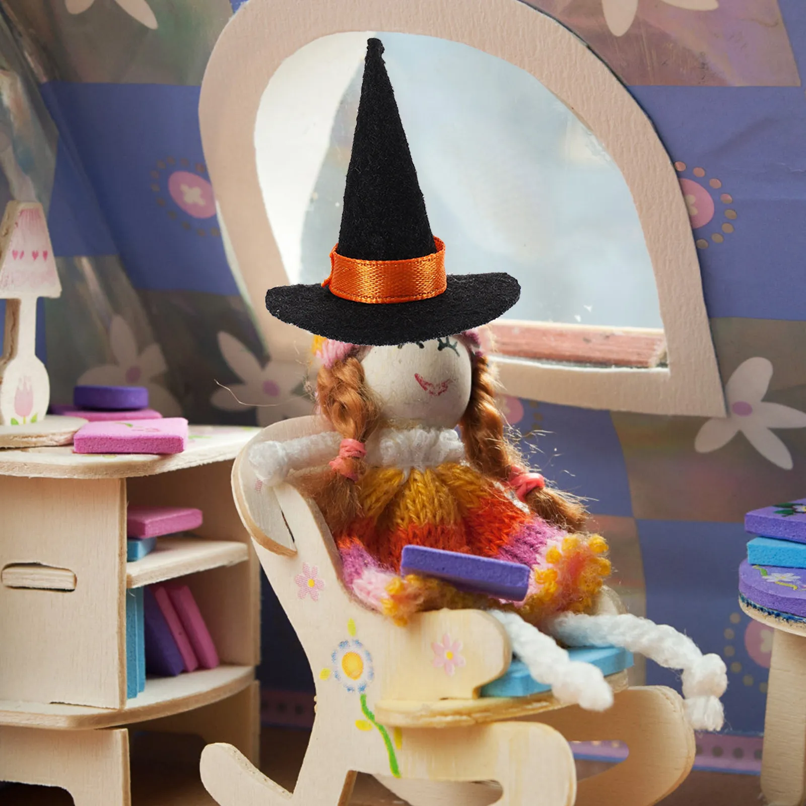 

60Pcs Festive Key Ring Tags Multi Use Luggage Labels Mini Witch Hats Party Decor Colorful Felt Elf Hat Holiday Accessories Set