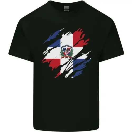 Torn Dominican Republic Flag Dominicanos Day Kids T-Shirt Childrens