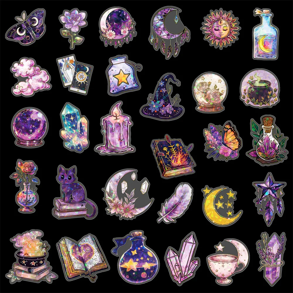 

30 hot stamping Magic World stickers crystal ball laser shooter DIY material decorative stickers scrapbook children's party supp