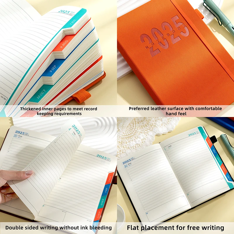 High-quality 2025 Planner Notebook Portable Monthly Calendar Diary Schedule Office School Supplies Students Stationery Gifts