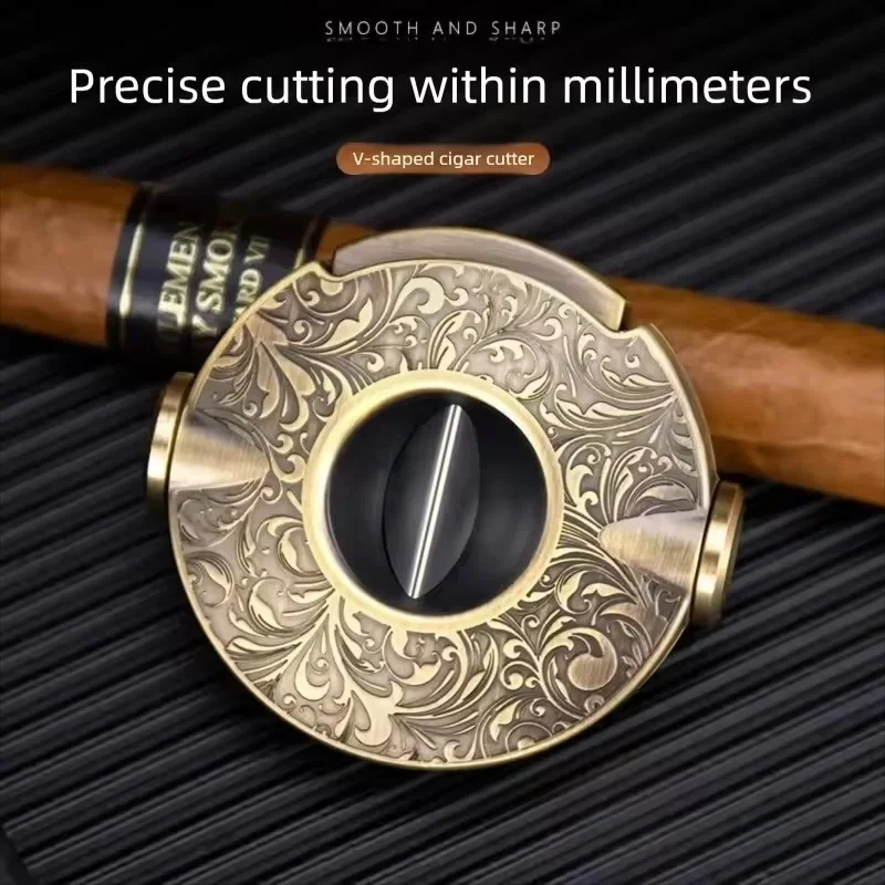 

New Portable Light Luxury Cigar Scissors - V-Cut Stainless Steel Blade, Fashionable Cigar Cutter with Gift Box