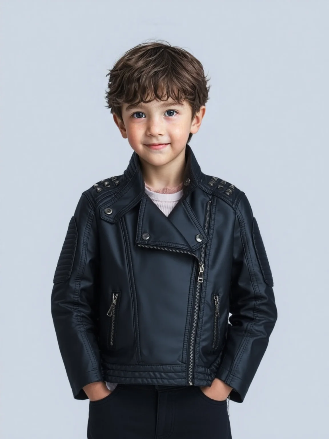 Streetwear Brand Photography - Veste de moto en cuir Pu
