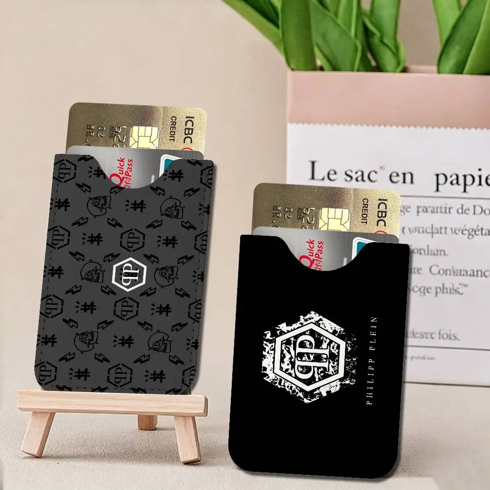 Dunkler, eleganter Stil P-Philipp Plein – Modischer Kreditkartenhalter aus PU-Leder, schlanker Business-ID-Organizer für Herren, ideal für unterwegs.