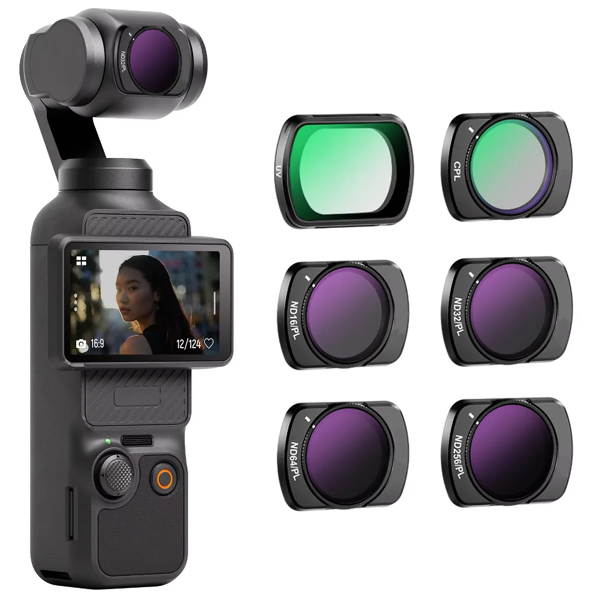 Set Filter ND/PL Magnetik untuk Aksesori Kombo Pocket 3 Creator Kamera Aksi Filter Kepadatan Netral