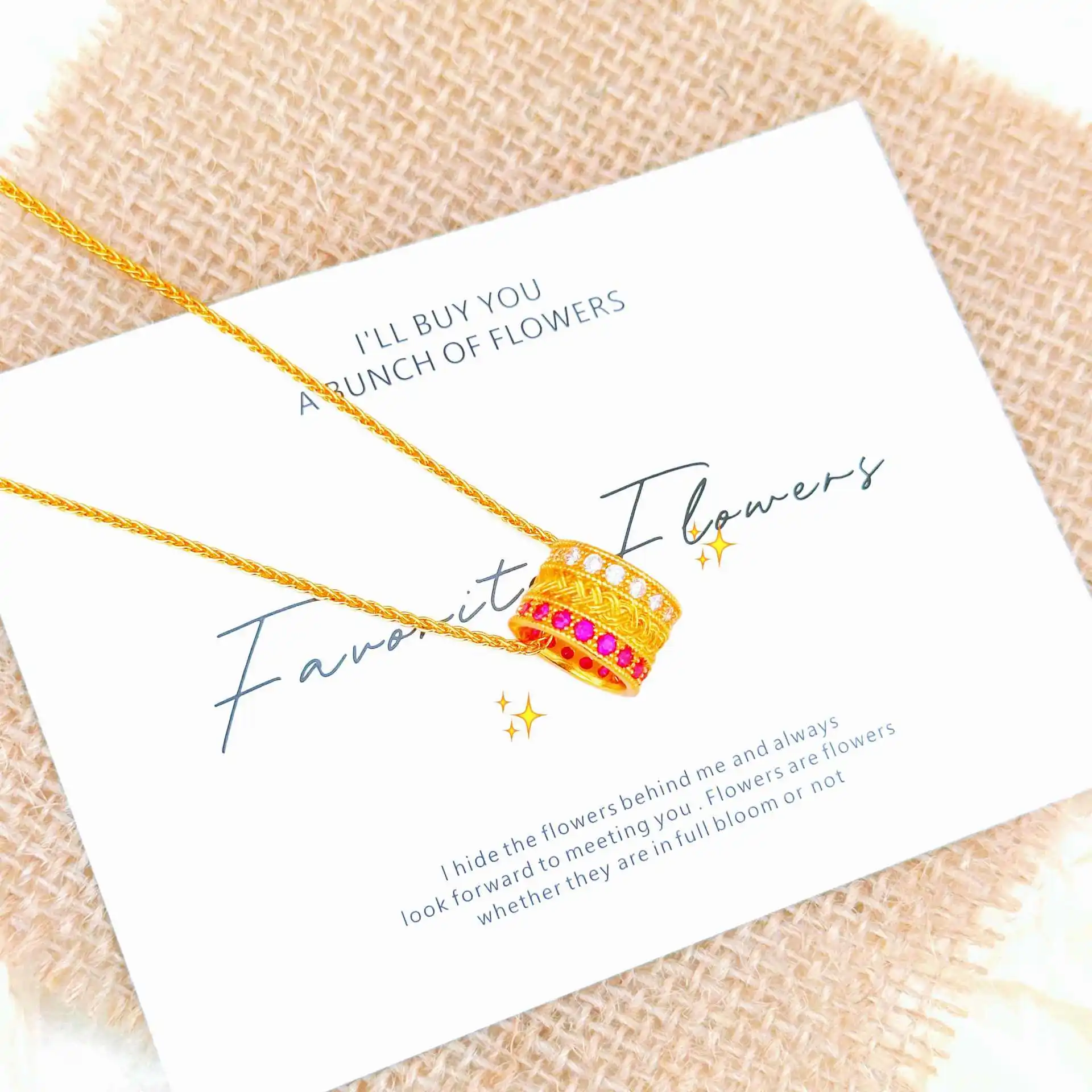 Auspicious Meaning Diamond-Studded Wealthy Necklace For Women 24K Gold AU999, attracts wealth and good fortune