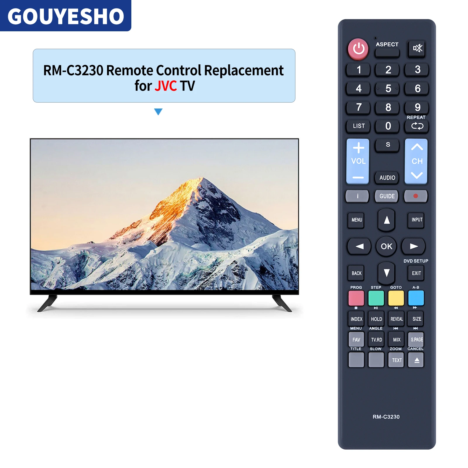 Nouveau RM-C3230 RMC3230 TV Télécommande pour JVC LT-32C360 LT-32C365 LT-39C460 LT-39C640