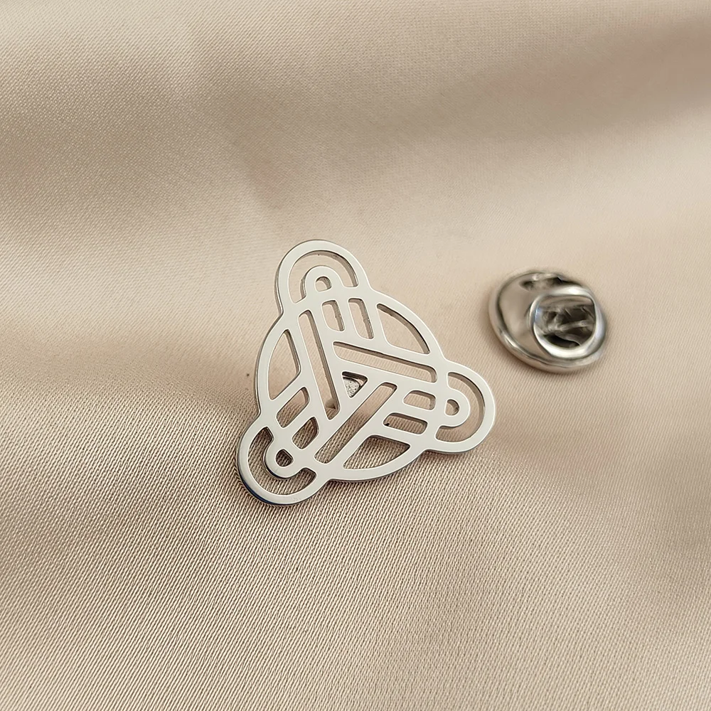 Creative Geometric Patterns Men Stainless Steel Brooch Irregular Symbol Design Men Party Casual Clothing Badge Pins Accessories