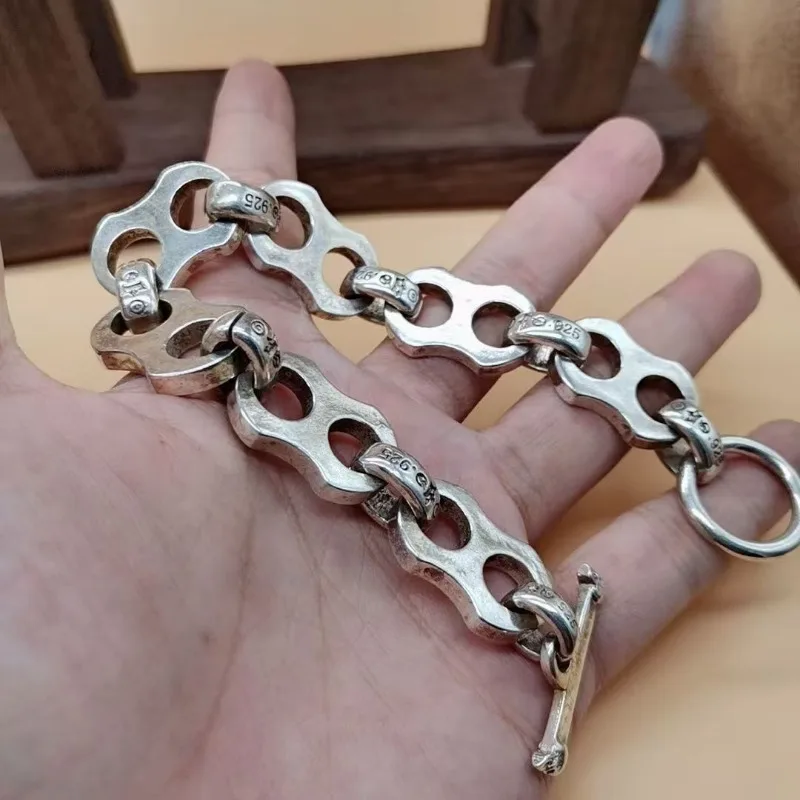 

Тибетский серебряный браслет с пряжкой-цепочкой, модные мужские и женские браслеты для пар, персонализированные подарки