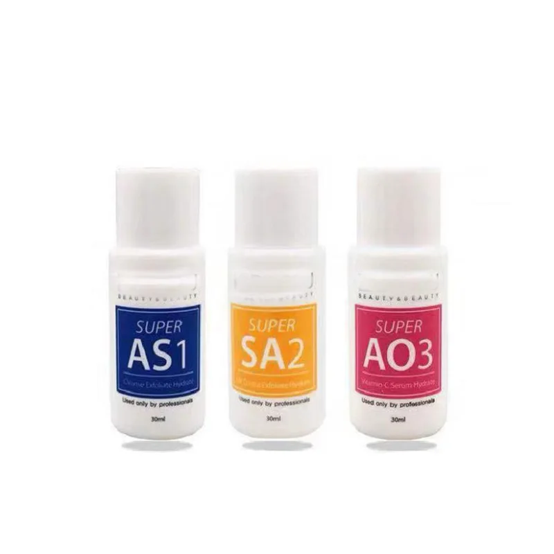 3 sztuki * 30ml stężonego roztworu do obierania Aqua jako 1 Serum SA2 AO3 do urządzenie kosmetyczne dermabrazji głębokie oczyszczanie pielęgnacji