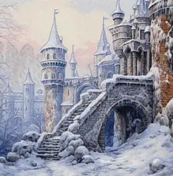 Snow Castle Scenery 18CT 16CT 14CT non stampato kit punto croce di alta qualità ricamo arte fai da te ricamo fatto a mano decorazioni per la casa