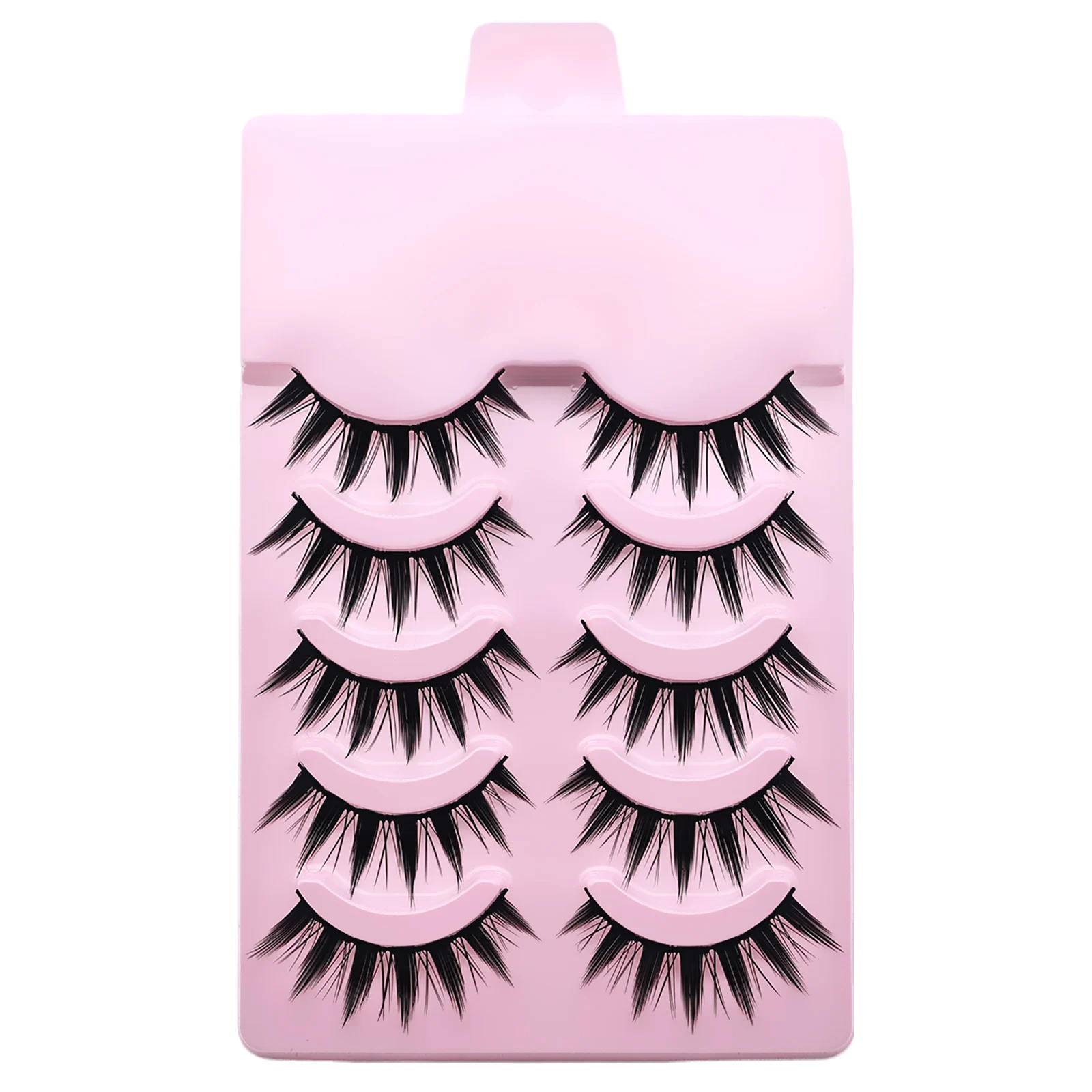 5 Paar Manga-Katzenaugen-Wimpern, natürliche, flauschige 3D-Volumen-Wimpern, wiederverwendbare, weiche Kunstwimpern – Detail 5