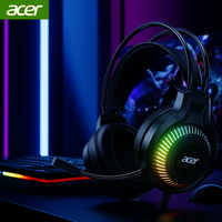 Acer OHW303 Headsets Gamer 7.1 Stereo Virtual Surround Bass Earphone Gaming Headphone with Mic LED Light for Computer PC Gamer