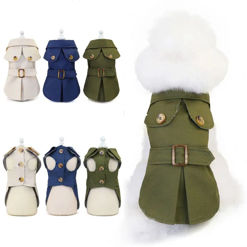 

Одежда для домашних животных в британском стиле, тренчкот, зимняя утепленная куртка, пальто, костюмы, толстовки, одежда для маленьких щенков, собак, одежда для кошек