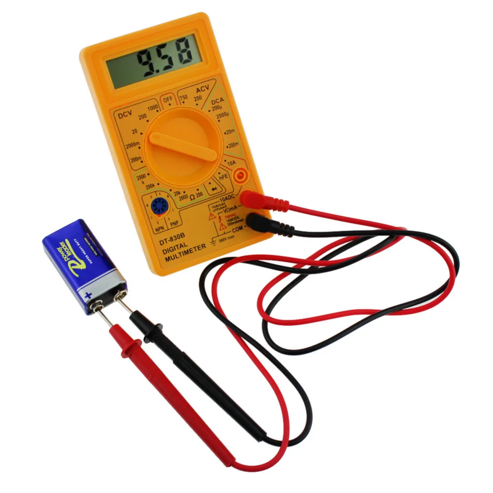 AC/DC 750/1000V DT-830B Multimeter Analysis Instrument 10A Amp Volt Tester LCD Display Auto Range Digital Voltmeter