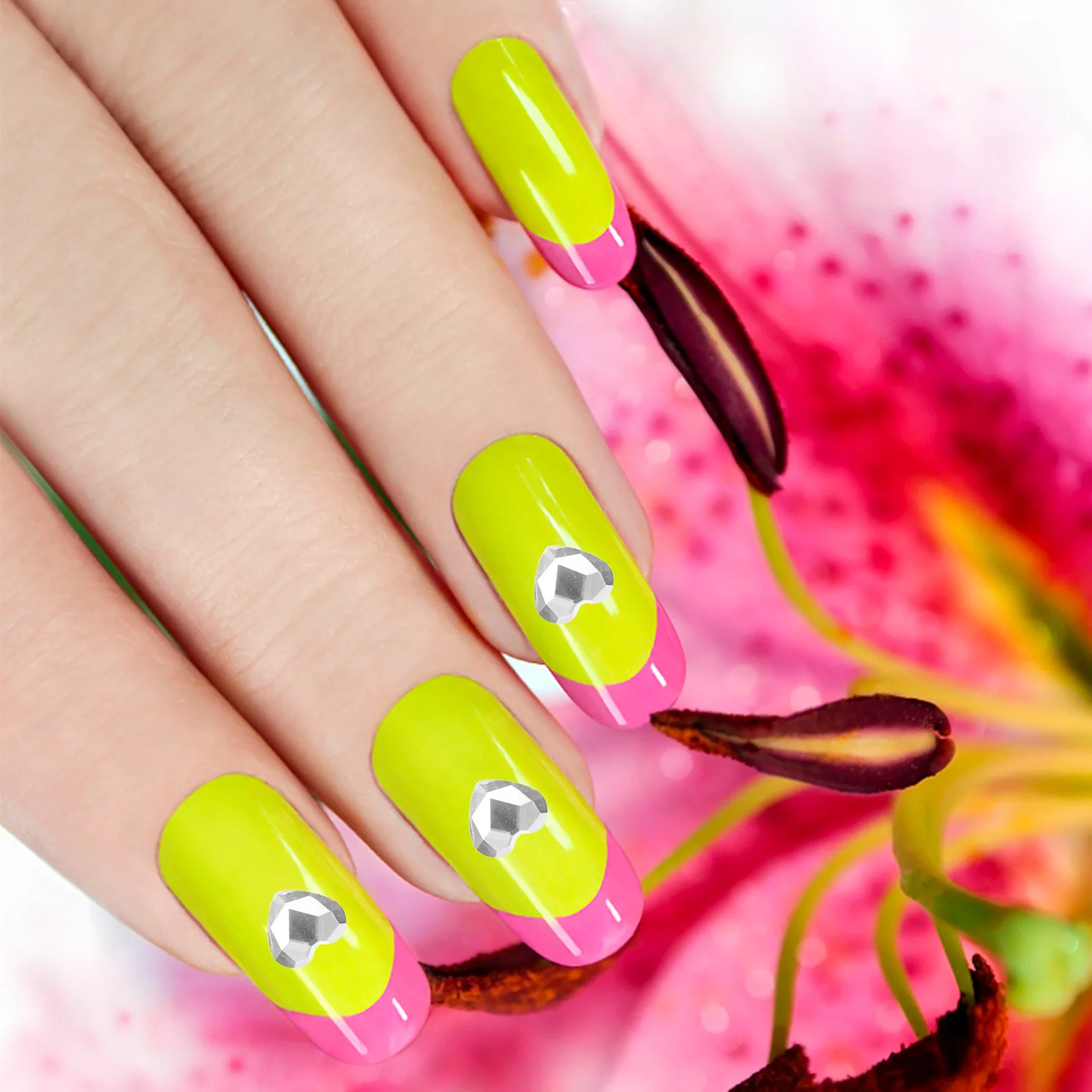 1 caixa de pingente de unhas com parte traseira lisa, vários formatos, strass de vidro, diamantes para unhas, manicure, strass, decoração artesanal