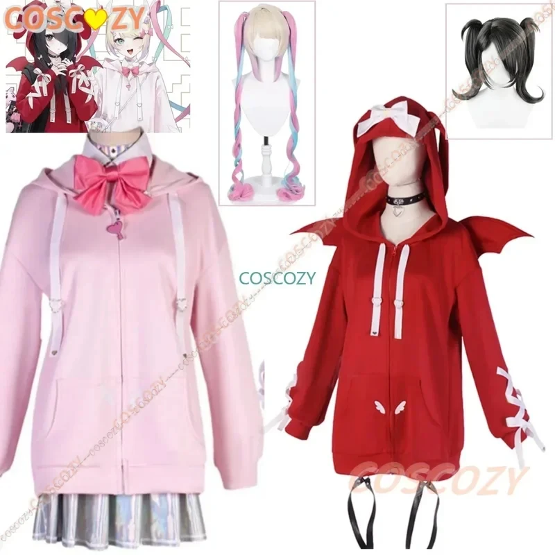 

ABC123CosplayGame Needy Girl Overdose Kangle Ame Costume Devil Demon Hooded Sweatshirt Angel Wing Cosplay Red 3'd,5;h.9/