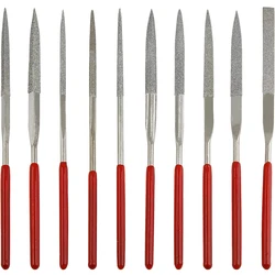 Neue 10pcs Diamant Nadel Datei Set 3x140mm Mini Nadel Datei Kit für Stein Glas Metall Schnitzerei Handwerk Handwerkzeuge Nadel Datei